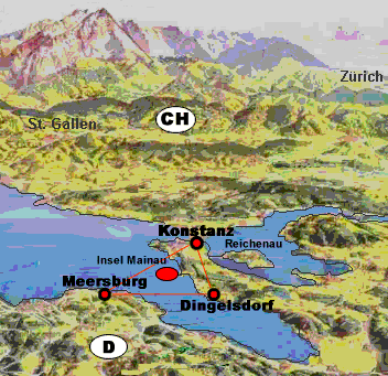 Unsere Standorte: Konstanz, Dingelsdorf, Meersburg, rund um die Insel Mainau